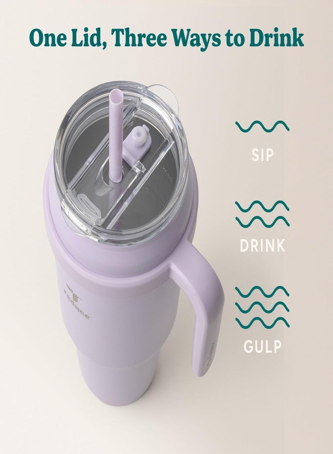 Reduce Reusable 50 oz Cold1 Water Tumbler – Ergonomic Handle – Double-Wall Insulation – Sturdy Desktop/Tabletop Mug with Lid and Straw -BPA-Free –Stainless Steel for Gym, Home, Office– Gentle Lavender - Image 5